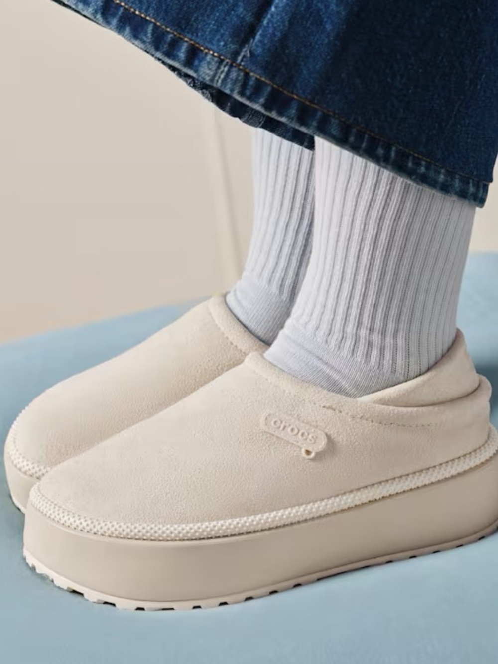 🦴 Crocs Unfurgettable Platform Clog Bone 🦴